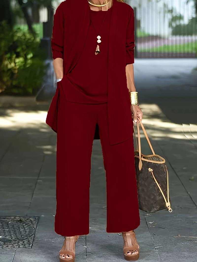 3 Piece Set - Wine red