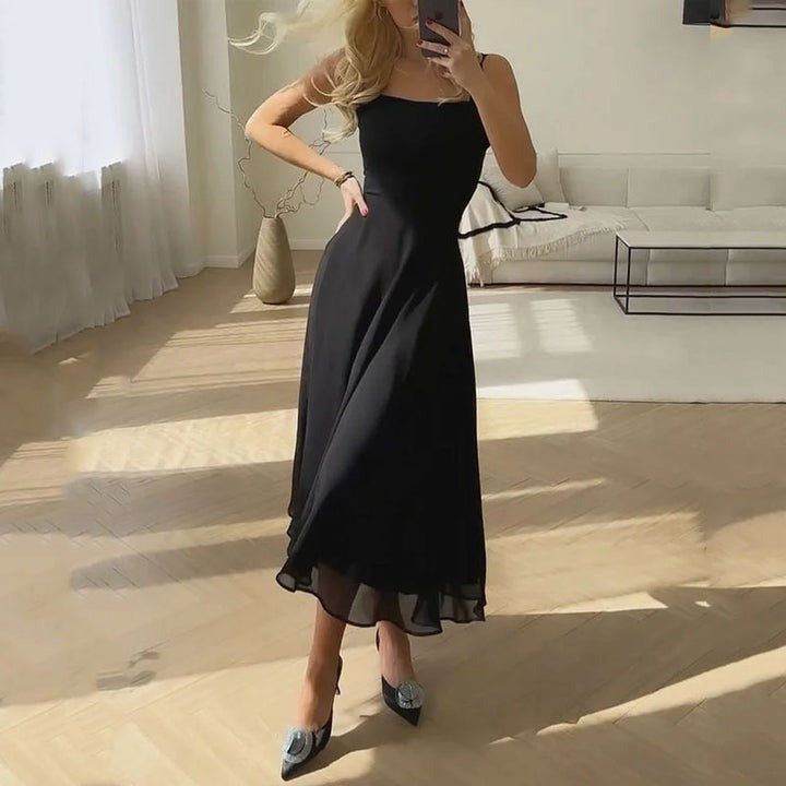 A Line Midi Dress - Black