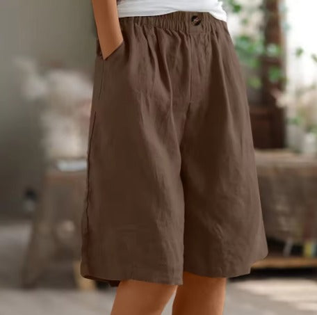 Baggy Knee Length Shorts - Brown