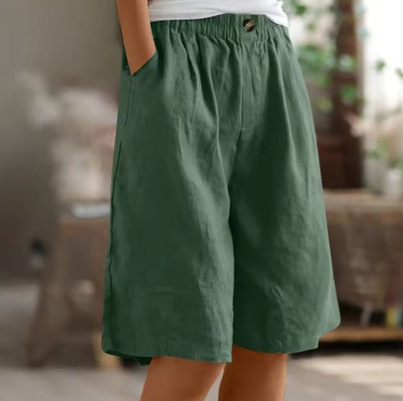 Baggy Knee Length Shorts - Green