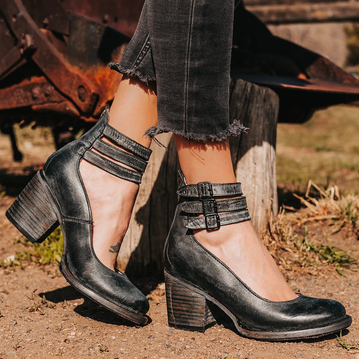 Block Heel Ankle Boots