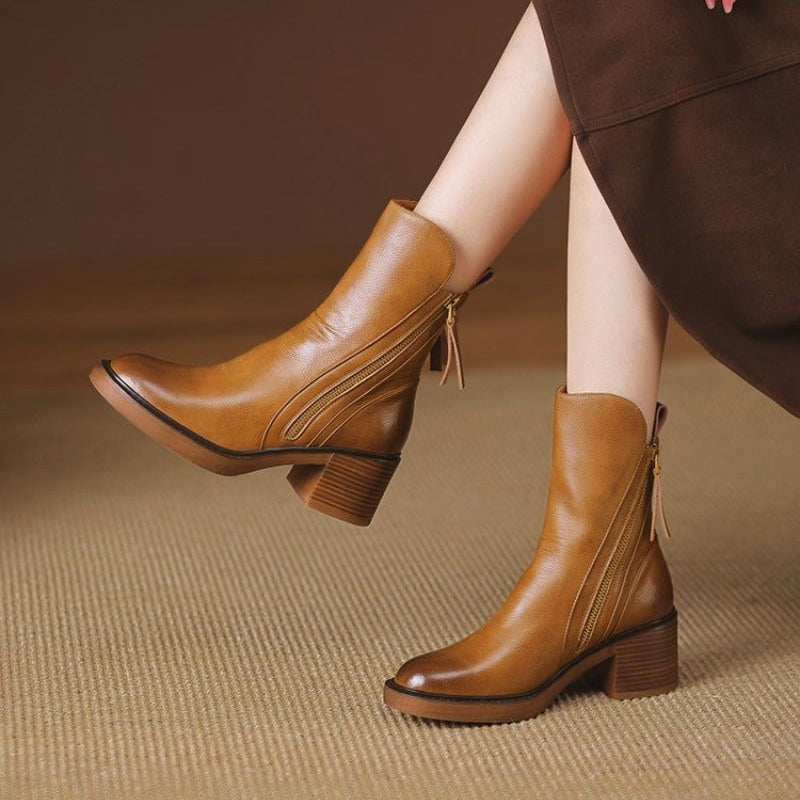 Block Heel Ankle Boots