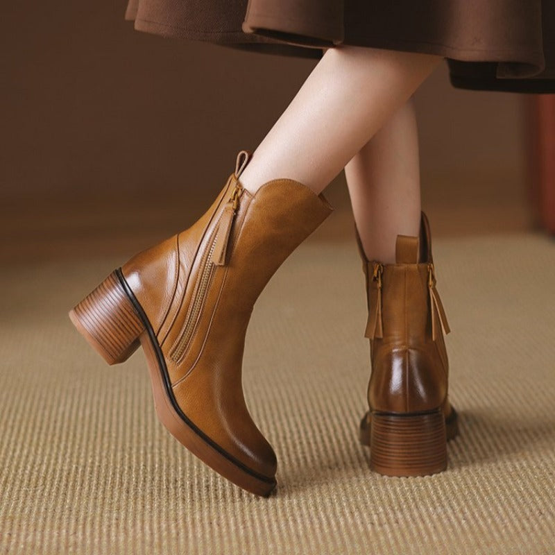 Block Heel Ankle Boots