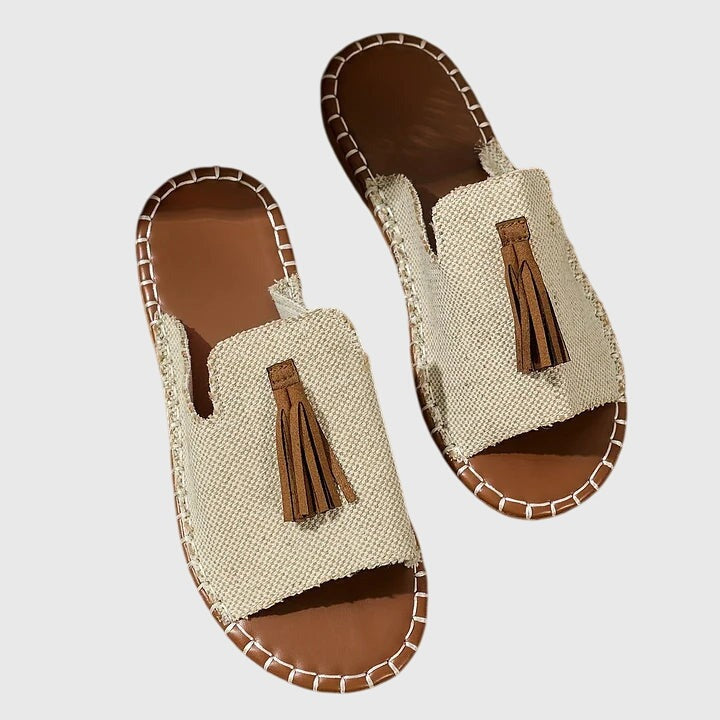 Boho Tassel Slide Sandals
