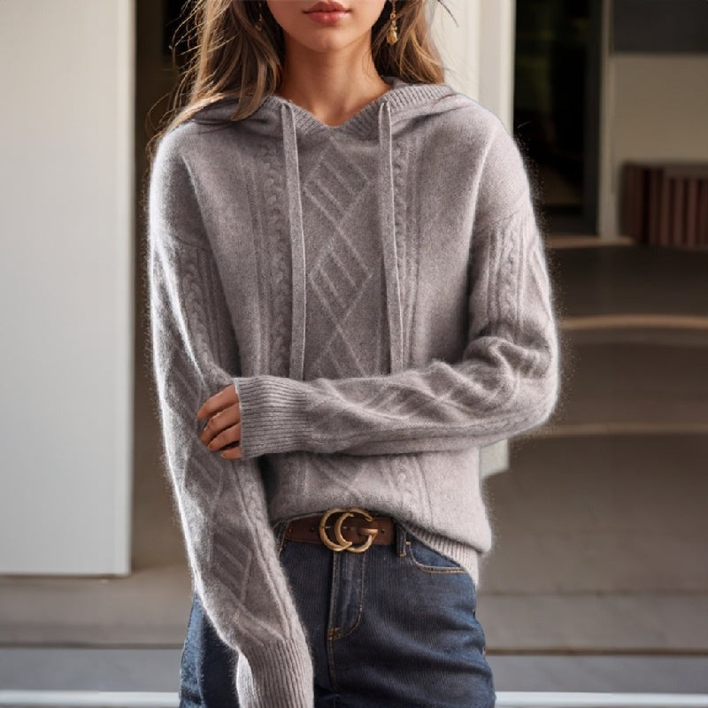 Cable Knit Sweater - Gray