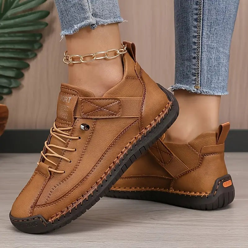 Casual Lace Up Sneakers - Brown