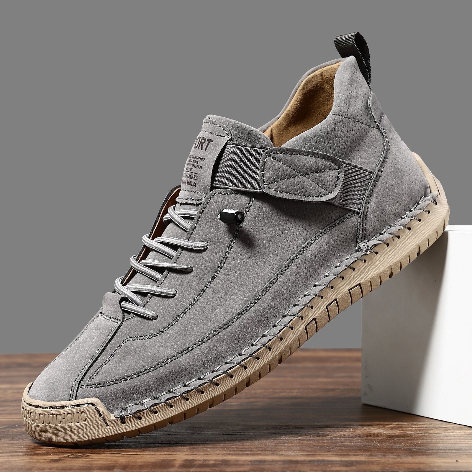 Casual Lace Up Sneakers - Gray