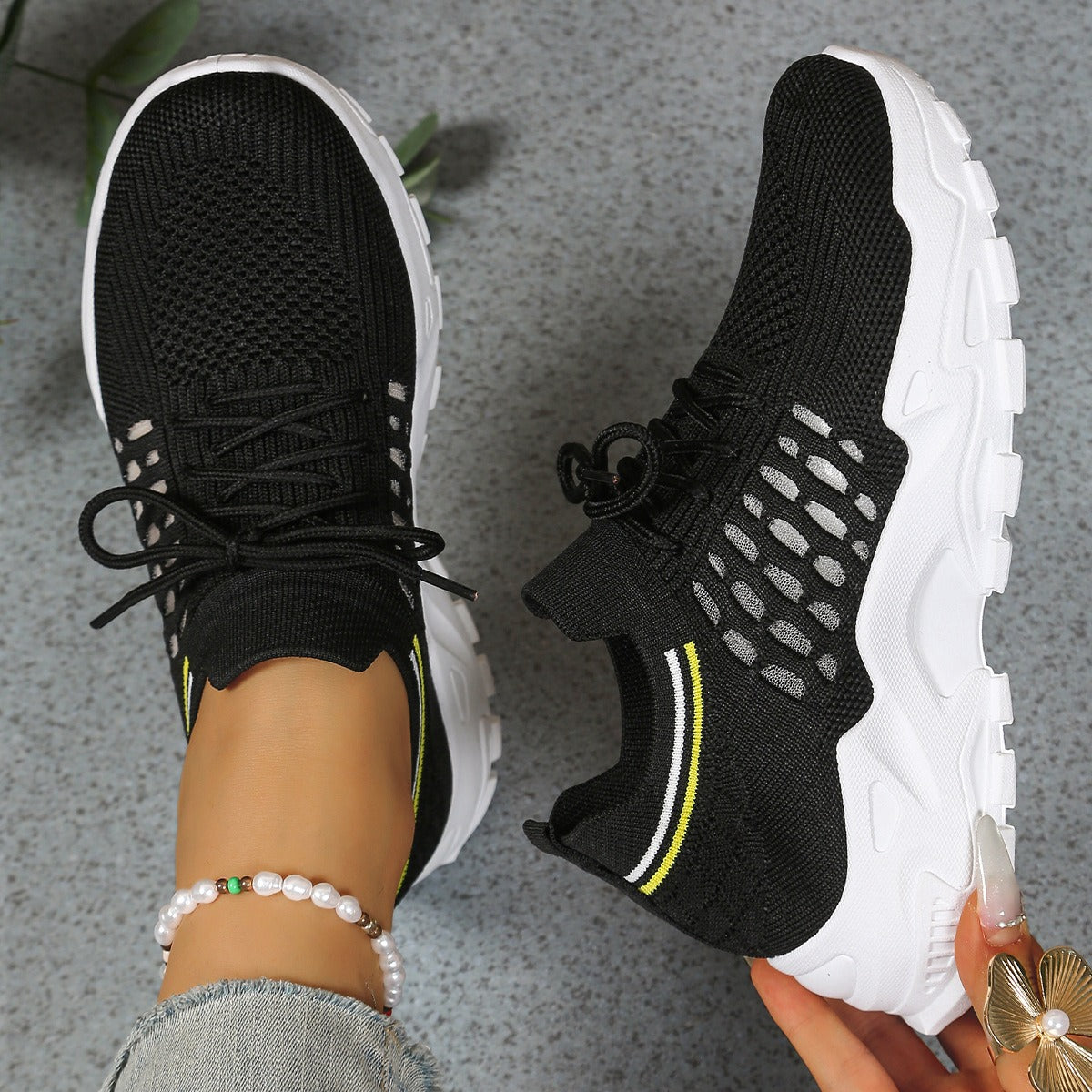 Chunky Platform Sneakers - Black