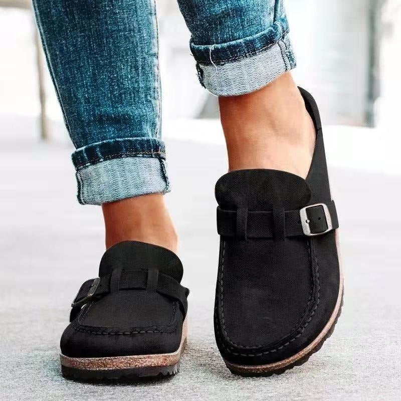 Chunky Suede Loafers - Black