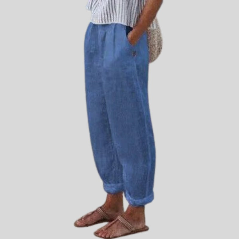 Cropped Tapered Pants - Blue