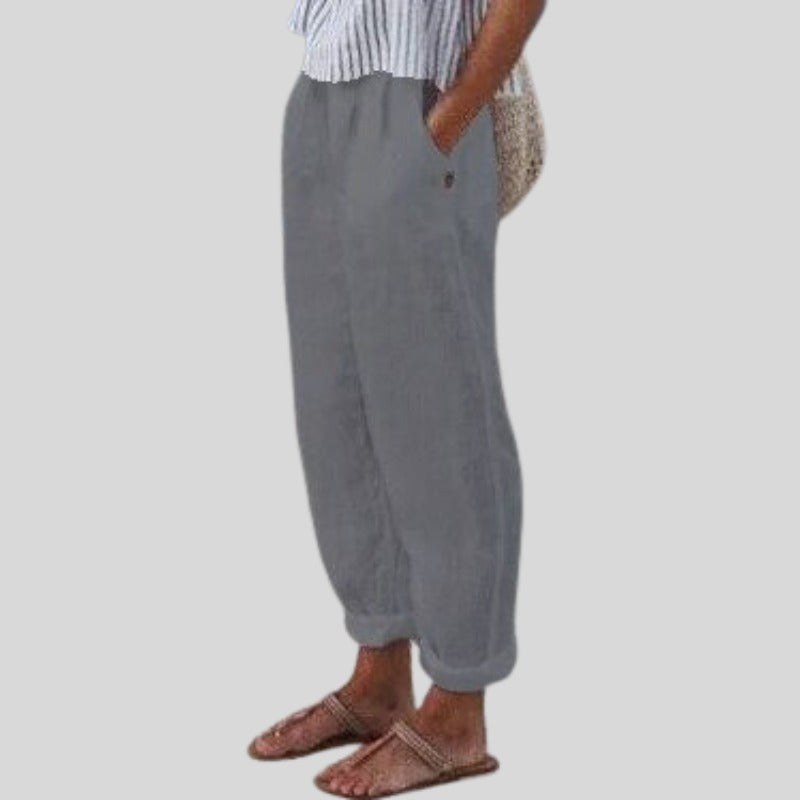 Cropped Tapered Pants - Gray