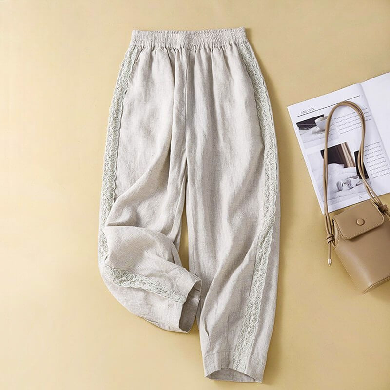 Cropped Tapered Pants - Khaki