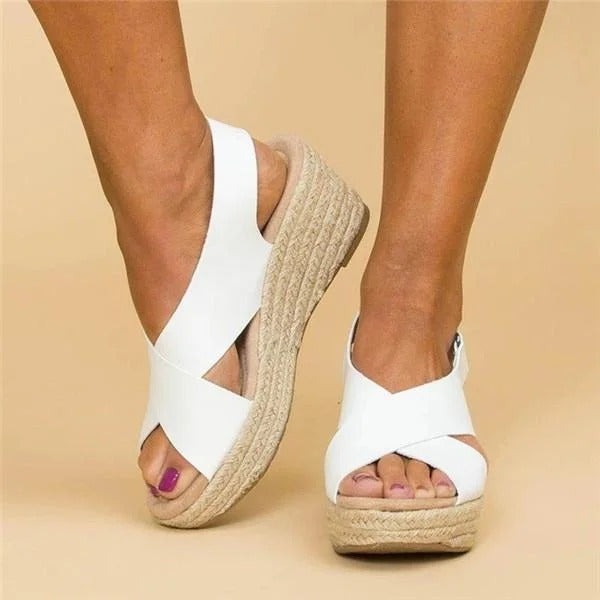 Espadrille Wedge Sandals - White