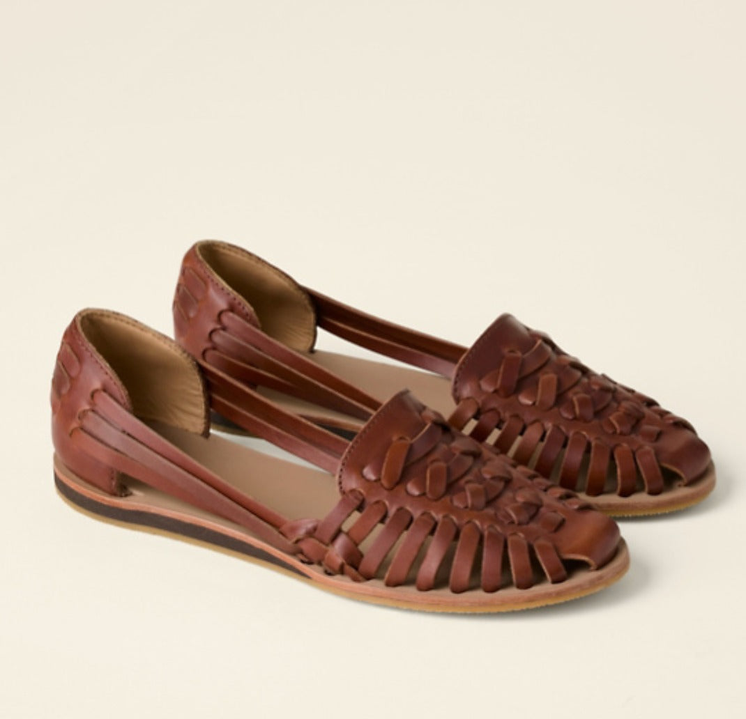 Flat Huarache Sandals - Brown