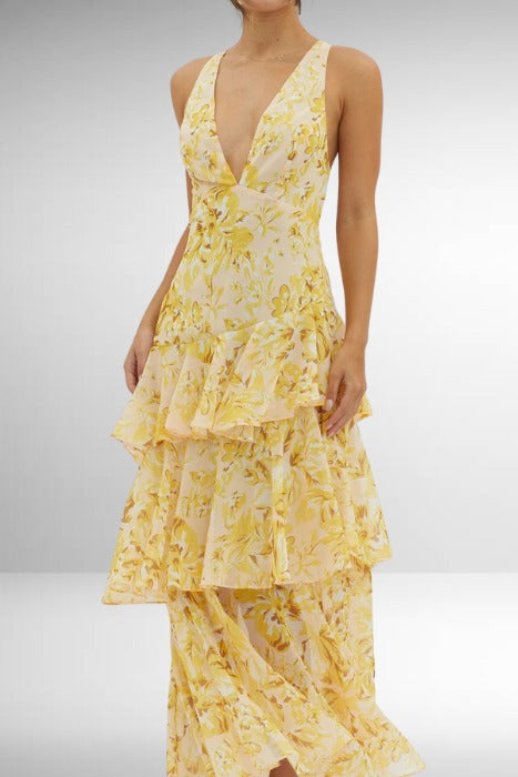 Floral Halter Maxi Dress