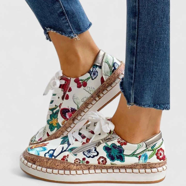 Floral Platform Sneakers - Bella Flora