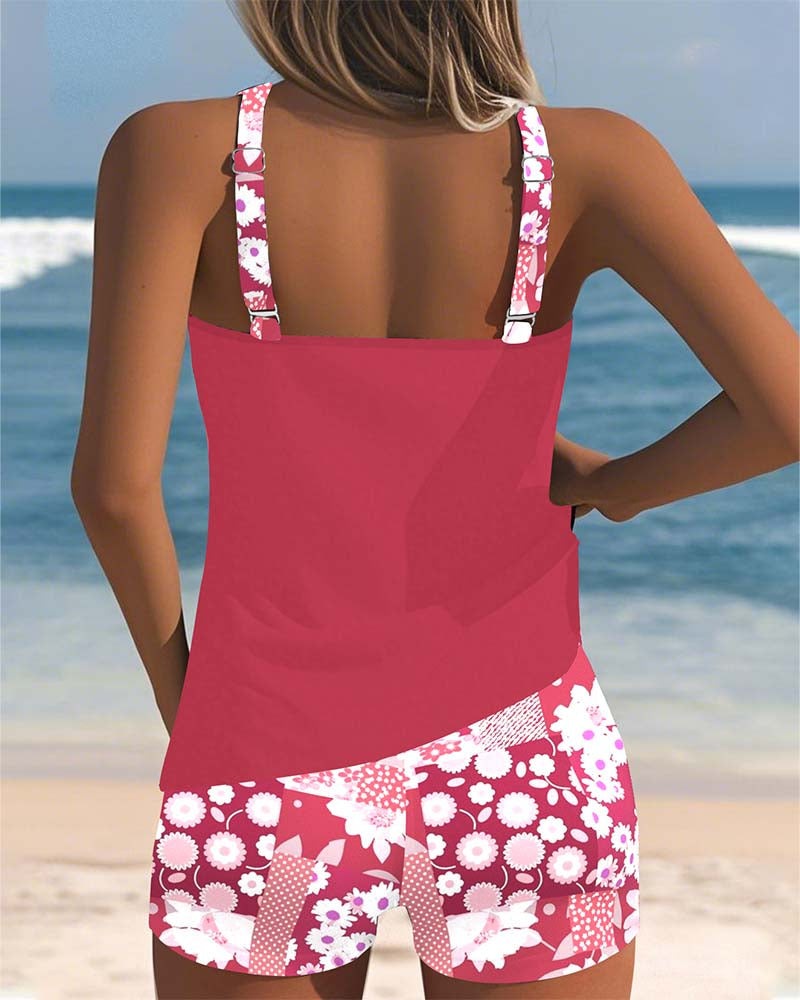 Floral Tankini Swimsuit Set