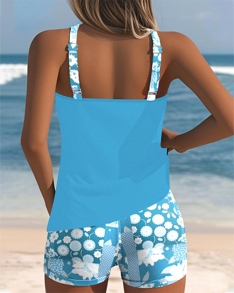 Floral Tankini Swimsuit Set