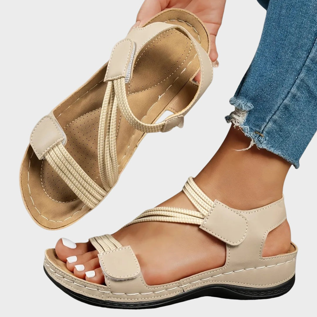 Floral Wedge Slide Sandals