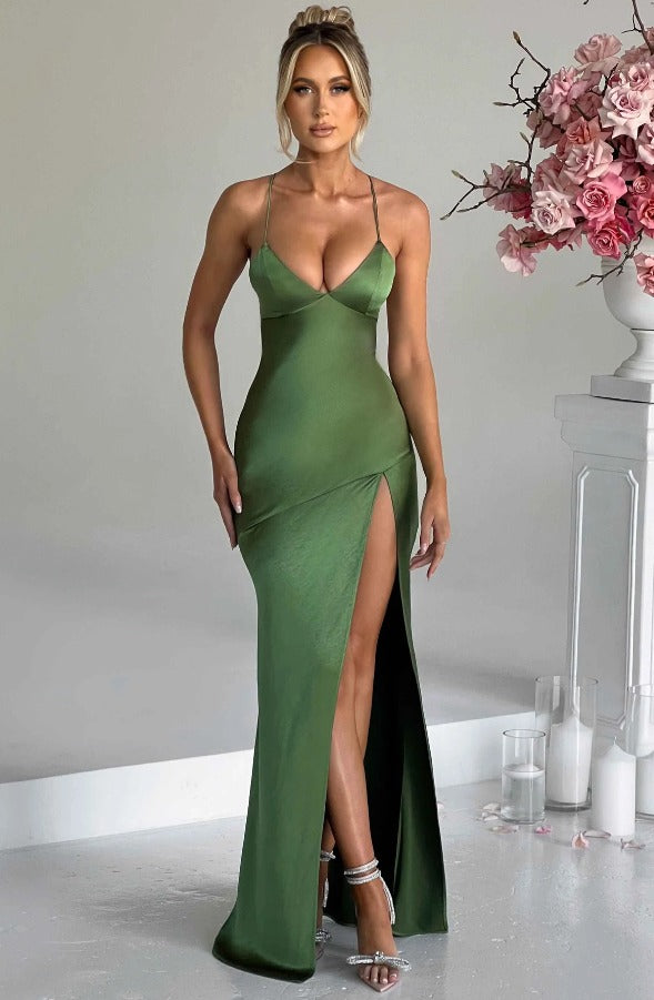 Formal Slip Maxi Dress - Emerald