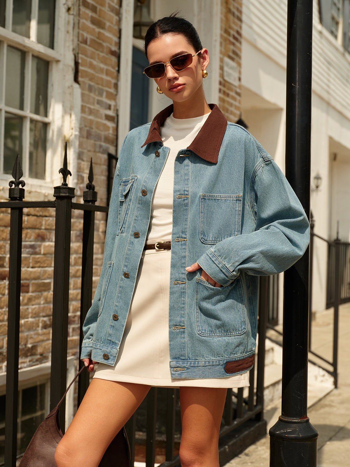 High Waisted A Line Mini Skirt