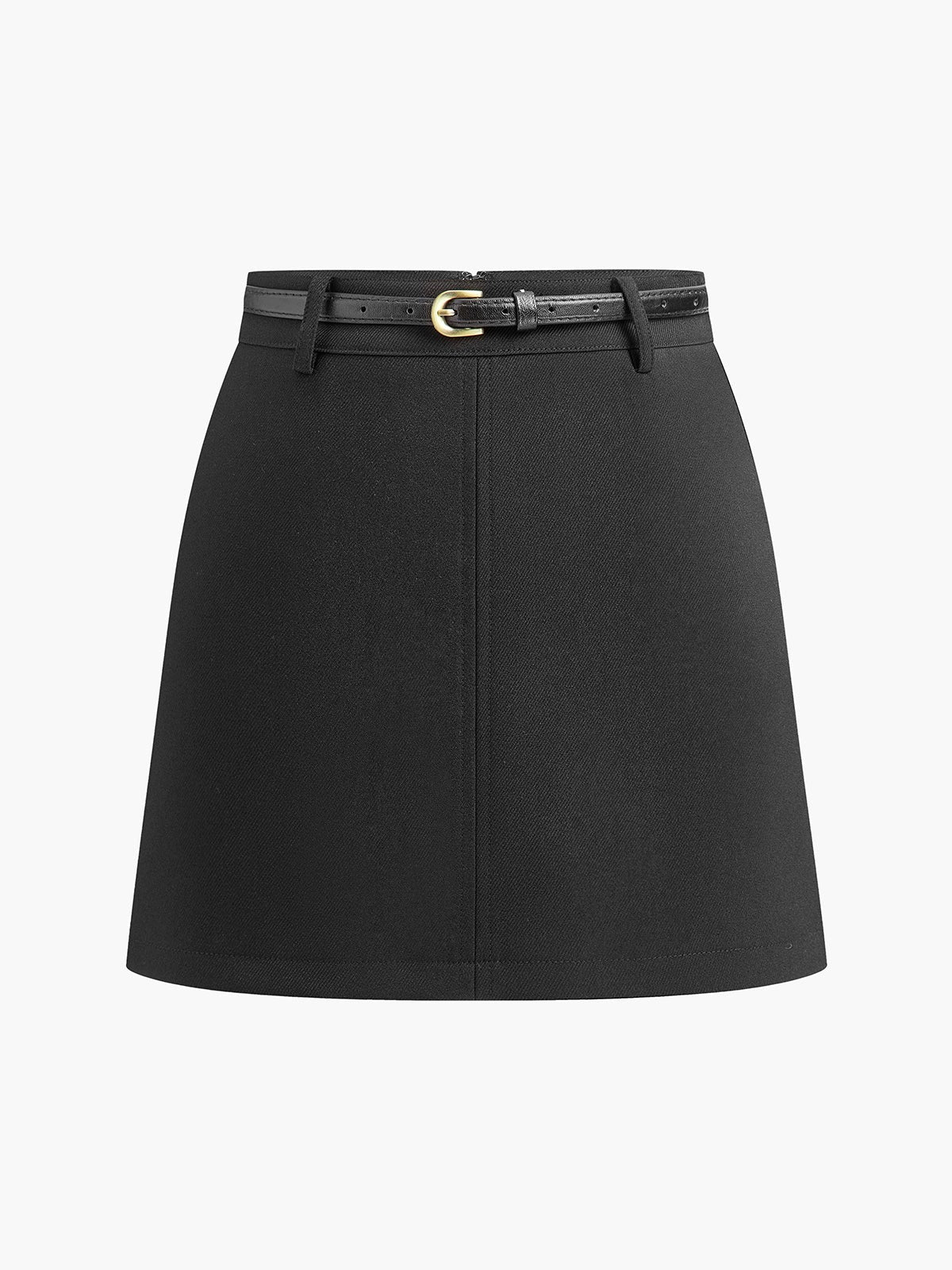 High Waisted A Line Mini Skirt