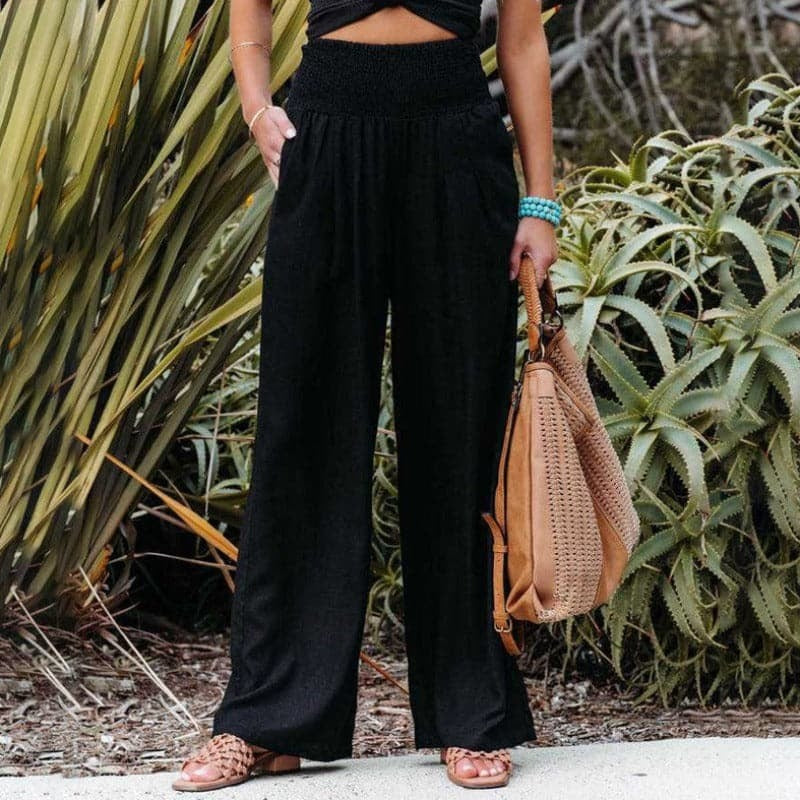 High Waisted Palazzo Pants - Black