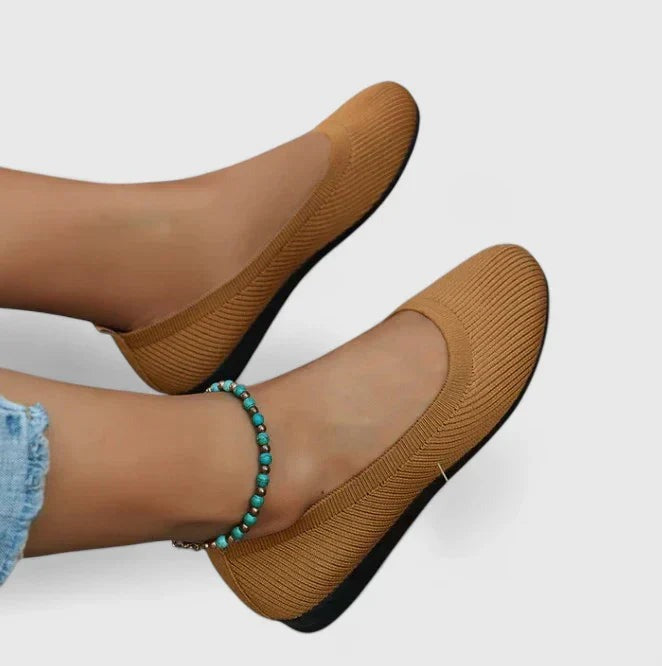 Knit Ballet Flats - Chocolate