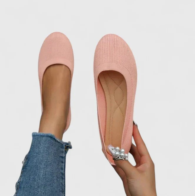 Knit Ballet Flats - Pink