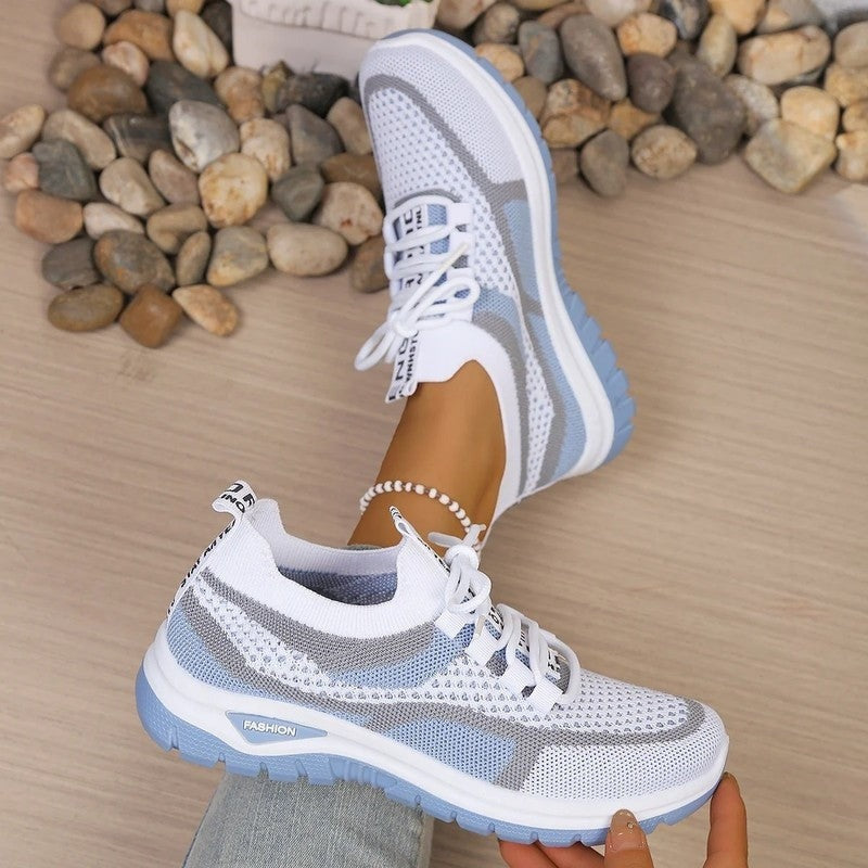Lightweight Walking Sneakers - White Blue