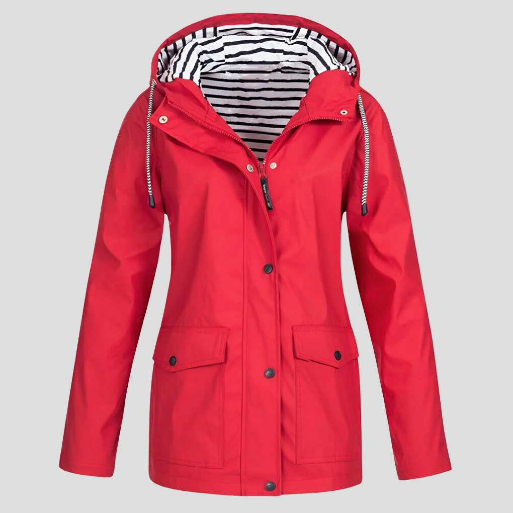 Lightweight Waterproof Rain Jacket - Red