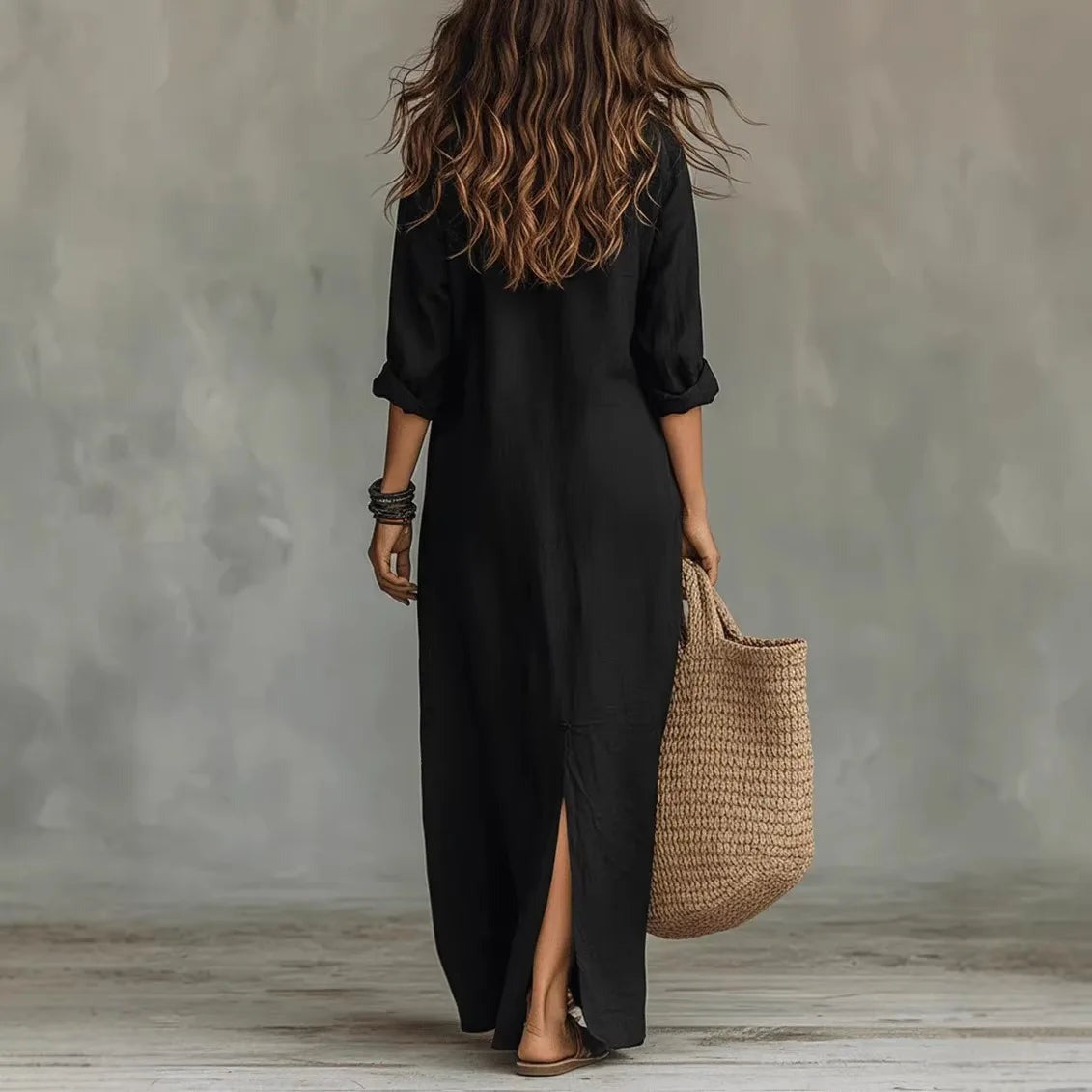 Long Sleeve Maxi Shirt Dress