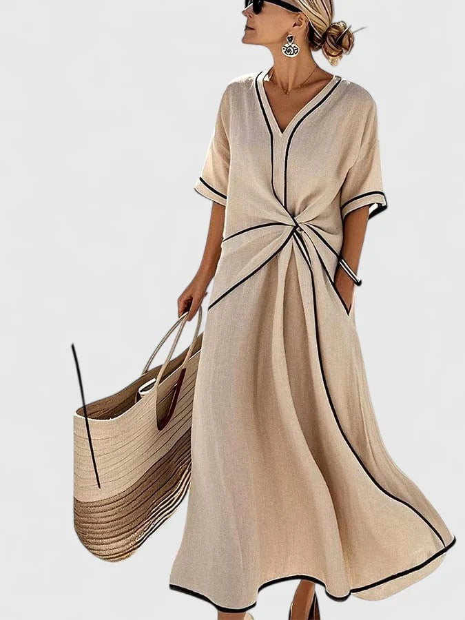 Long Sleeve Pleated Midi Dress