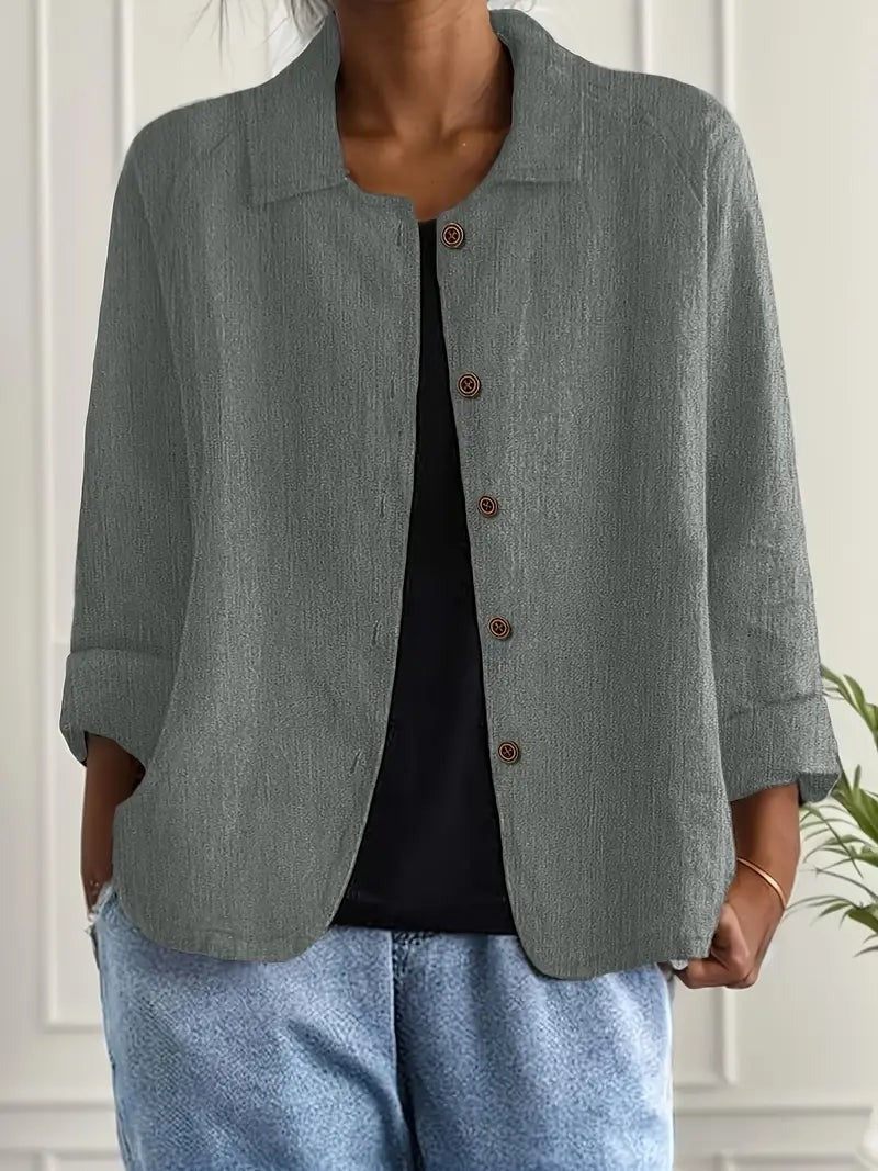 Long Sleeve Shirt Jacket - Grey