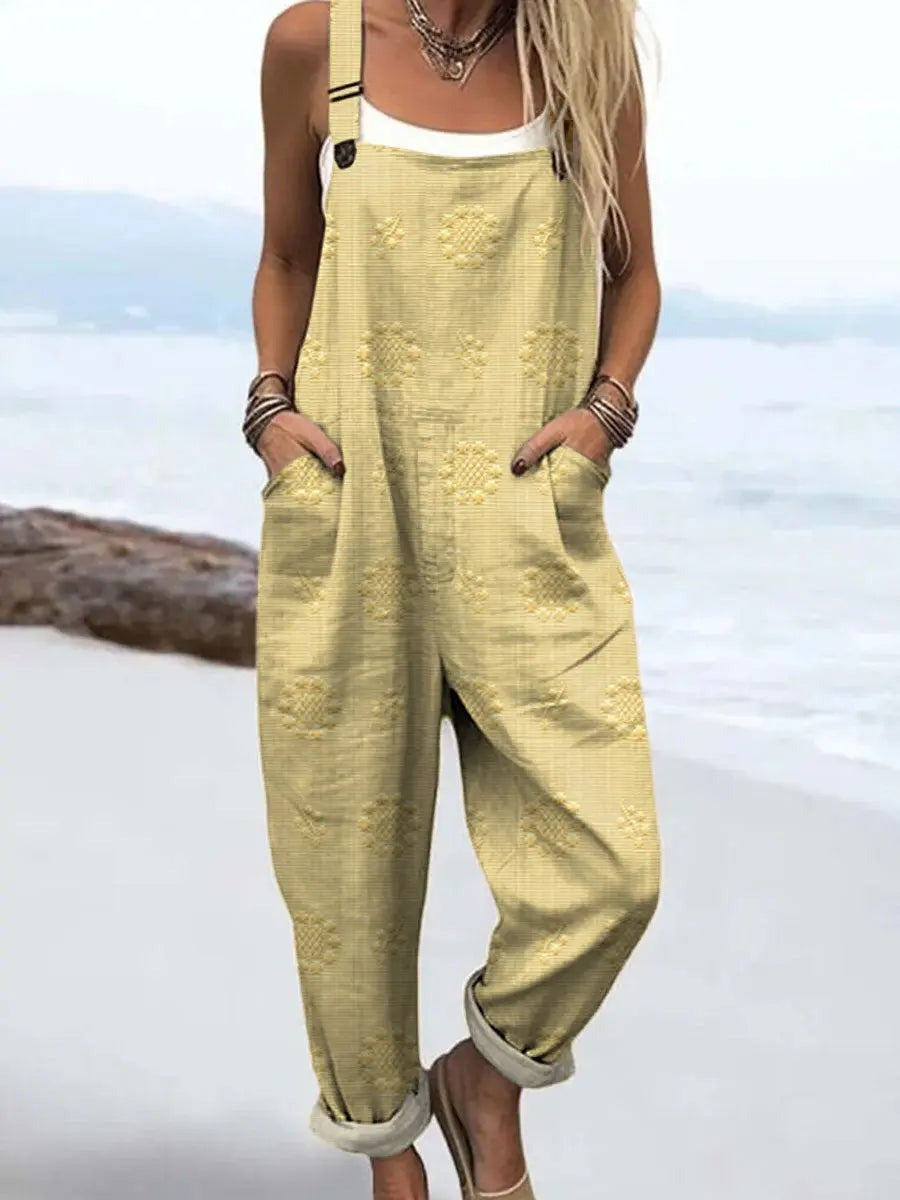Loose Fit Overalls Jumpsuit - LightYellow