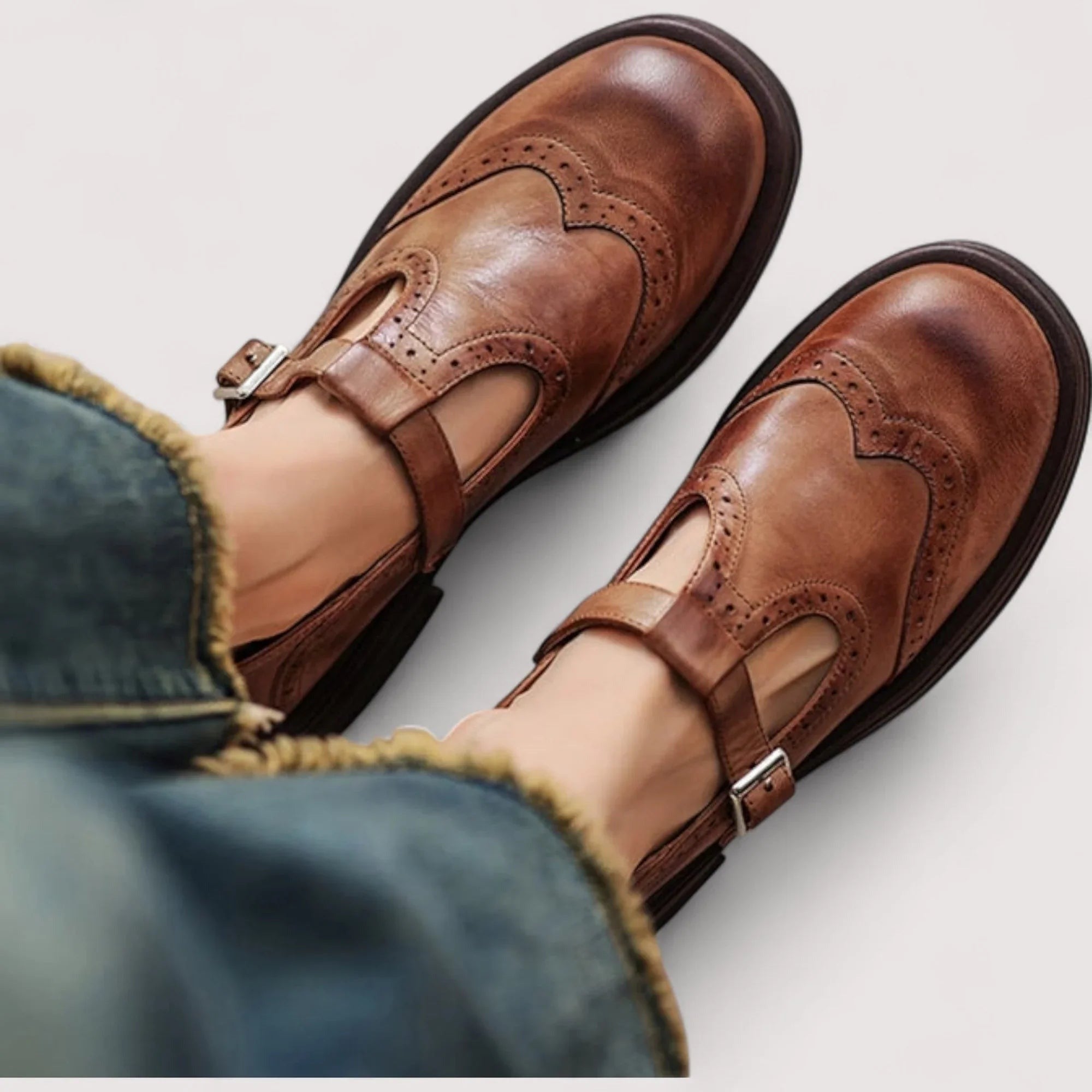Orthopedic Mary Jane Shoes - Brown