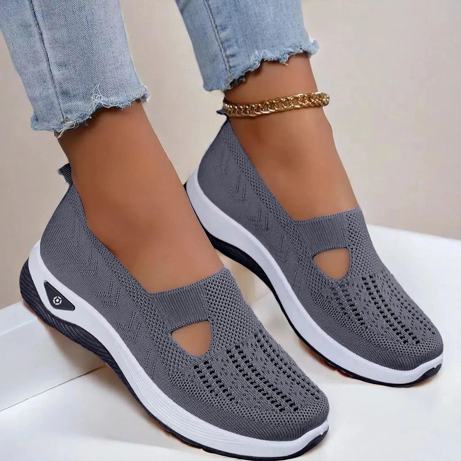 Orthopedic Mesh Walking Sneakers - Dark Gray