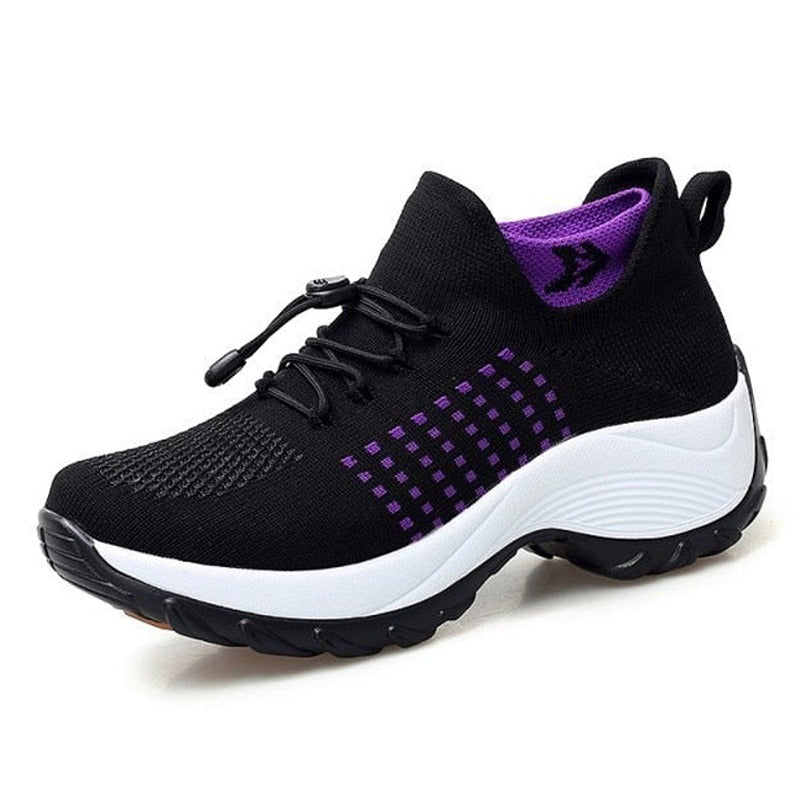 Orthopedic Walking Sneakers - Black Purple