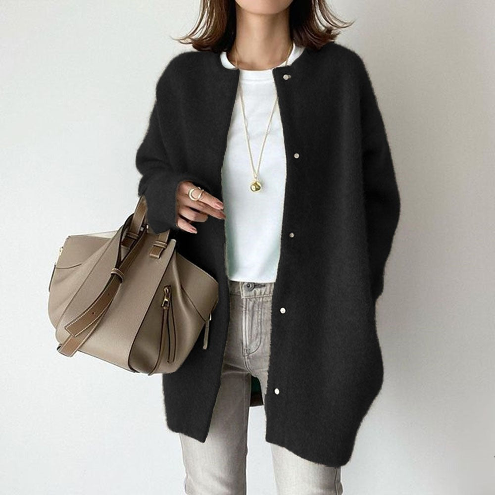 Oversized Knit Cardigan - Black