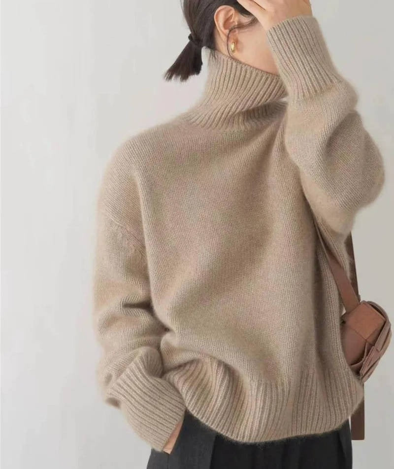 Oversized Knit Turtleneck Sweater