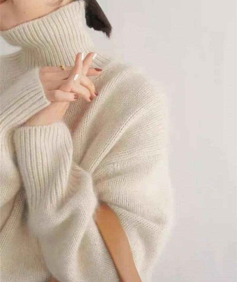 Oversized Knit Turtleneck Sweater