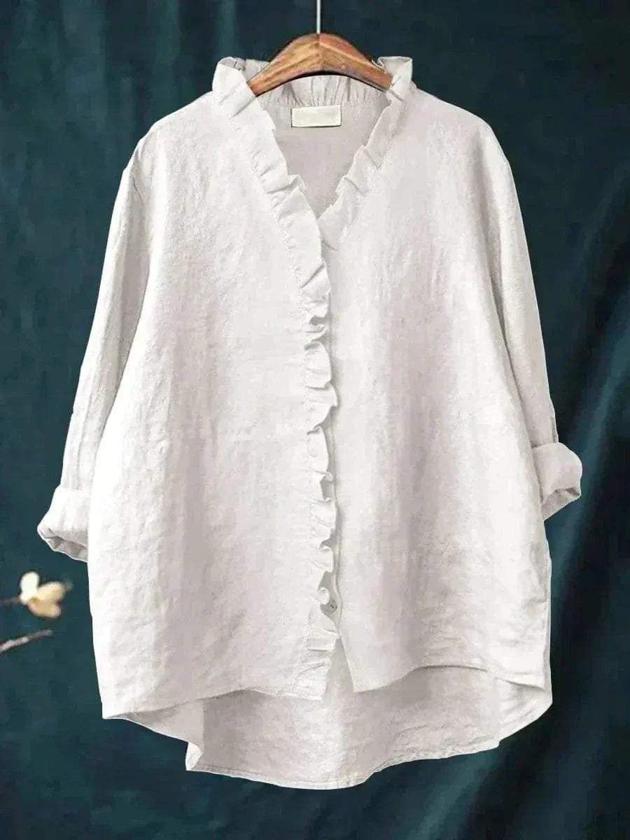 Oversized Ruffle Blouse - White