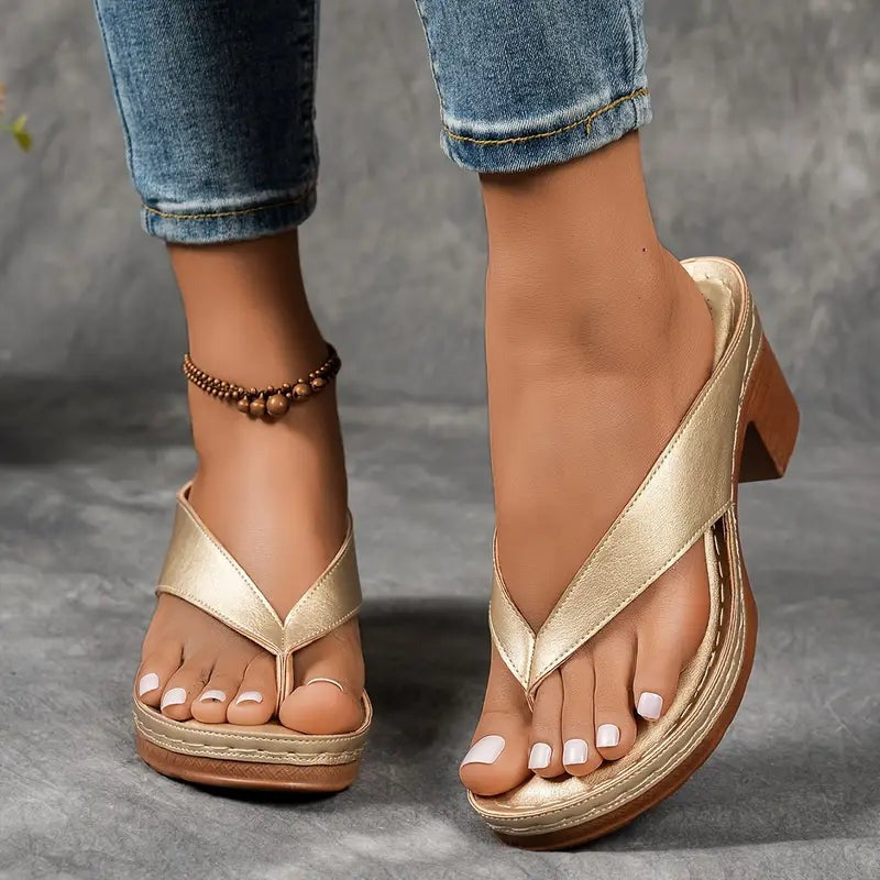 Platform Wedge Thong Sandals