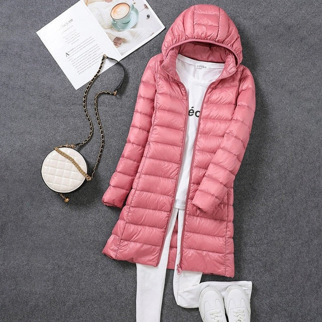Quilted Puffer Coat - Pink