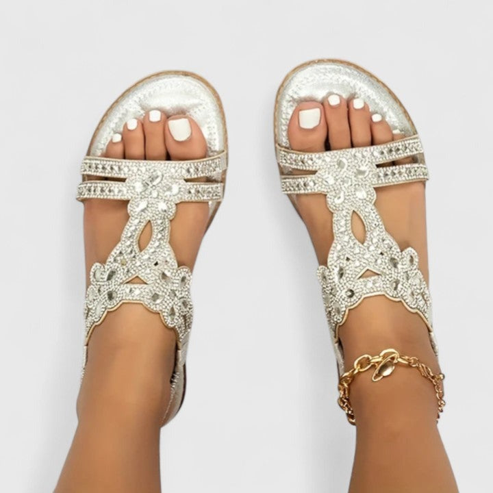 Rhinestone Flat Sandals