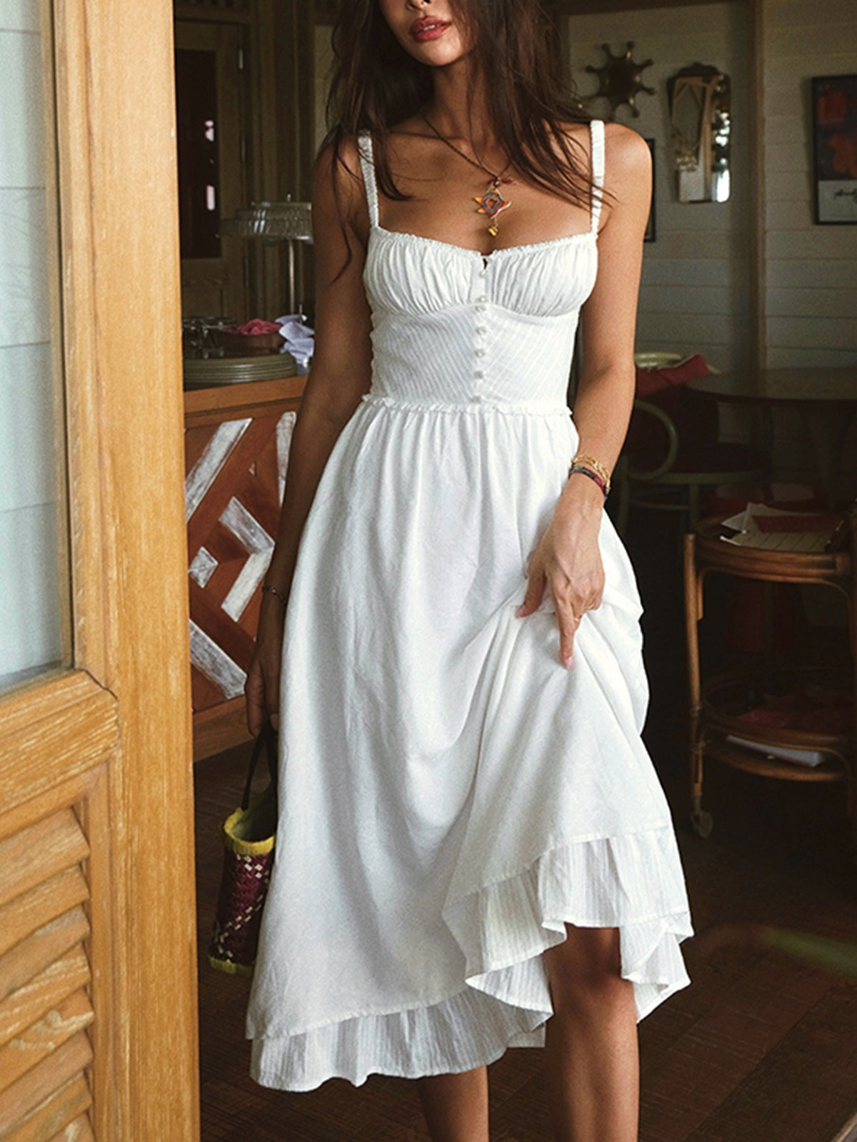 Ruched Midi Sundress