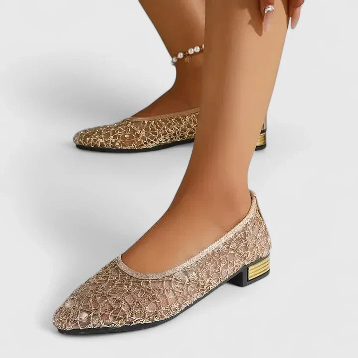 Sequin Lace Ballet Flats