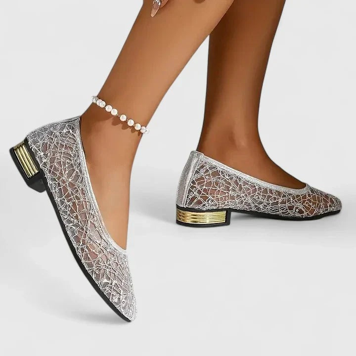Sequin Lace Ballet Flats