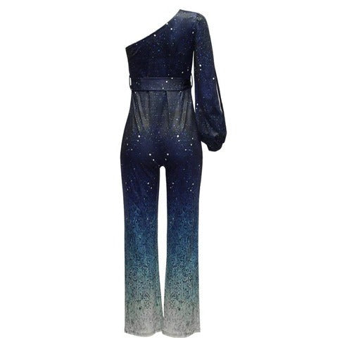 Sequin One Shoulder Jumpsuit