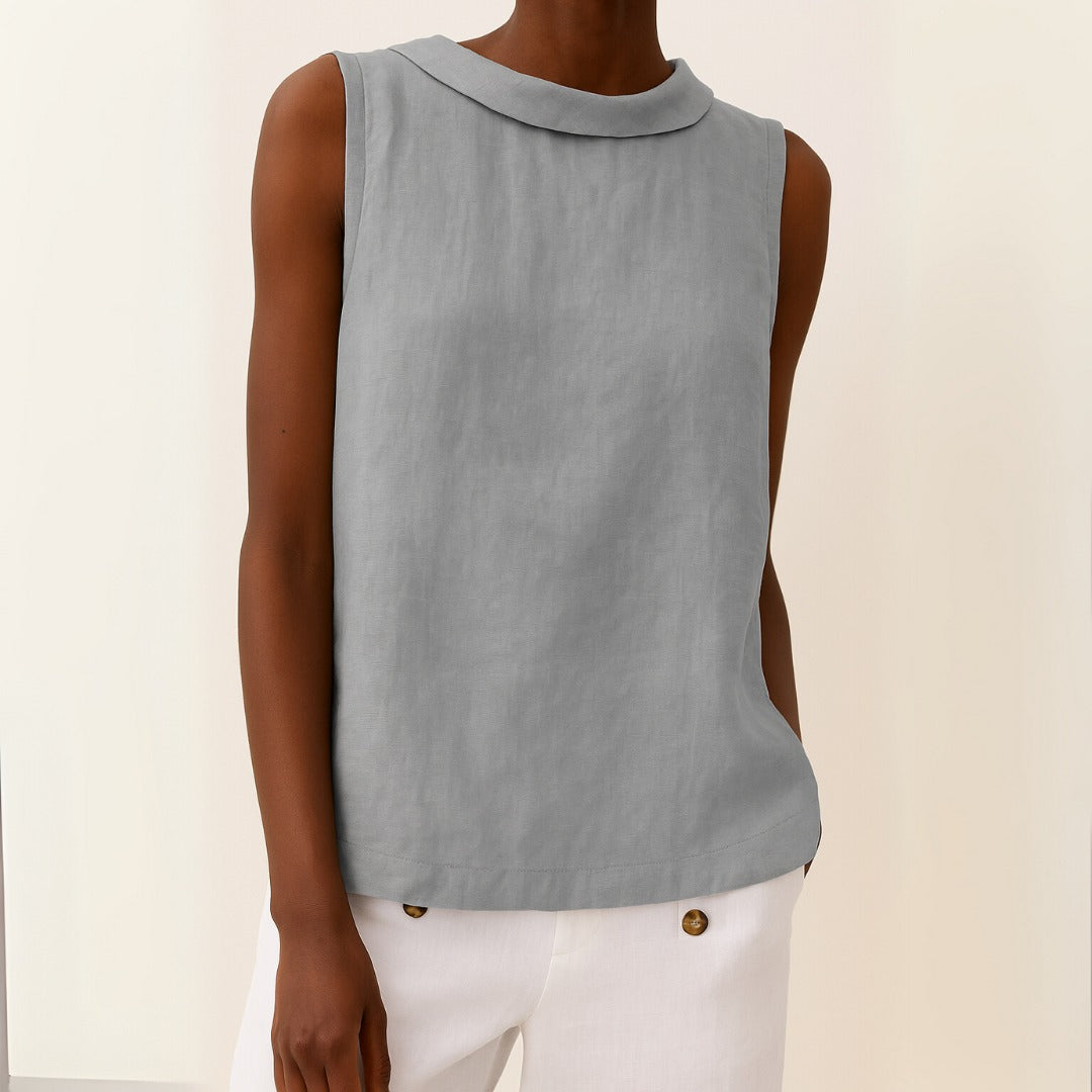 Sleeveless Work Blouse - Grey